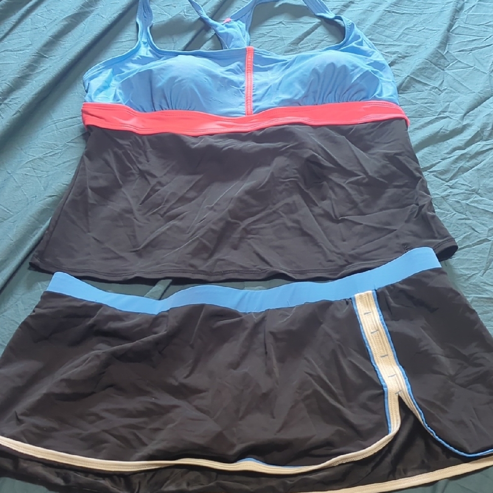 Danskin Now Blue and Black Bikini Set